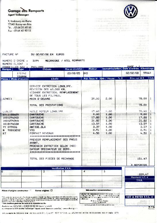 Entretien des 60000 km en concession ou garage Page 4 TouranPassion