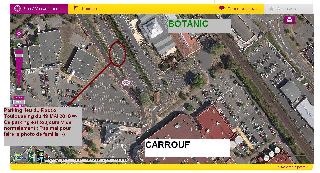 Botanic Labège se trouve (face au carrouf) à gauche et un peu derrière le Carrouf Labège... Le parking du botanic est en deux parties, le parking le plus en bas est quasi tout le temps vide on peut y accueillir plus de 100 TOUTOUs : donc n'hésitez pas à venir nous rejoindre !!!